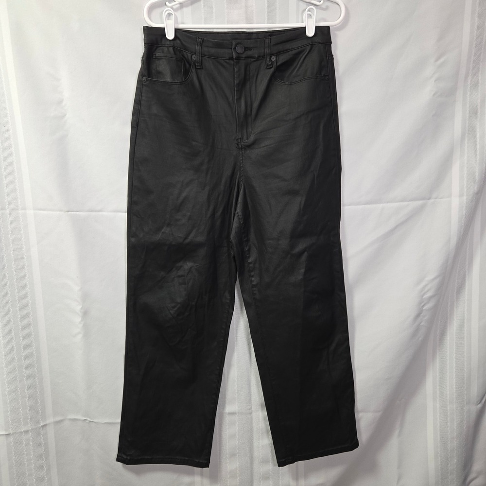 BlankNYC Pants Women 31 Black The Baxter Ribcage Straight Leg Coated 54G-2700NOK